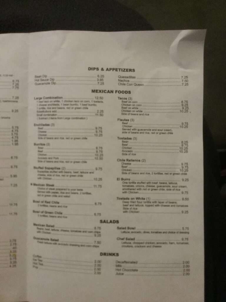 Estela’s Mill Stop Cafe menu 2
